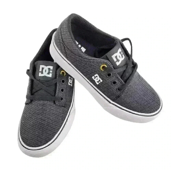 DC Trase TX SE Skate Shoe Youth Size1 Gray/Whit - Picture 1 of 12